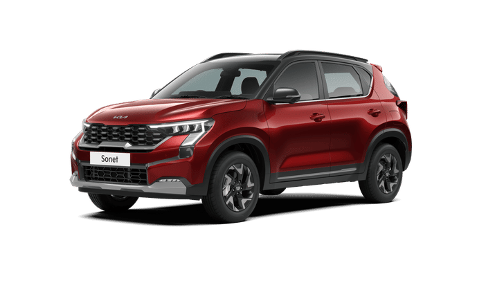 Kia Sonet Color Aurora Black Pearl   Intense Red (dual Tone)